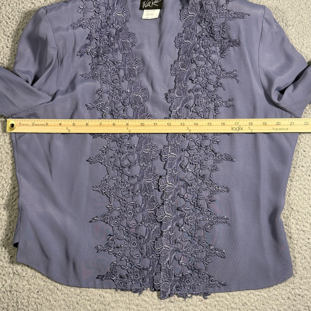 Wild Rose Lace Jacket Womens 16 Purple Open Front Formal Dressy Party Occasion - Picture 14 of 16